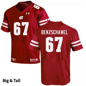 Men's Wisconsin Badgers NCAA #67 JP Benzschawel Red Authentic Under Armour Big & Tall Stitched College Football Jersey LK31X63IR